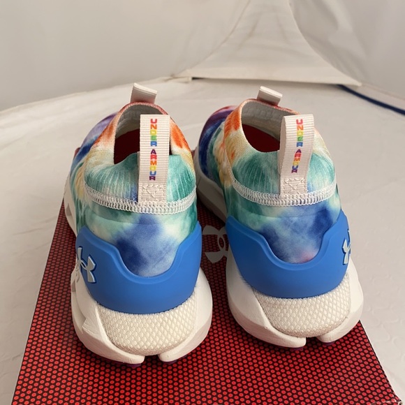 Under Armour tie dye rainbow HOVR Phantom Slip on PRIDE collection sneakers - Picture 3 of 12
